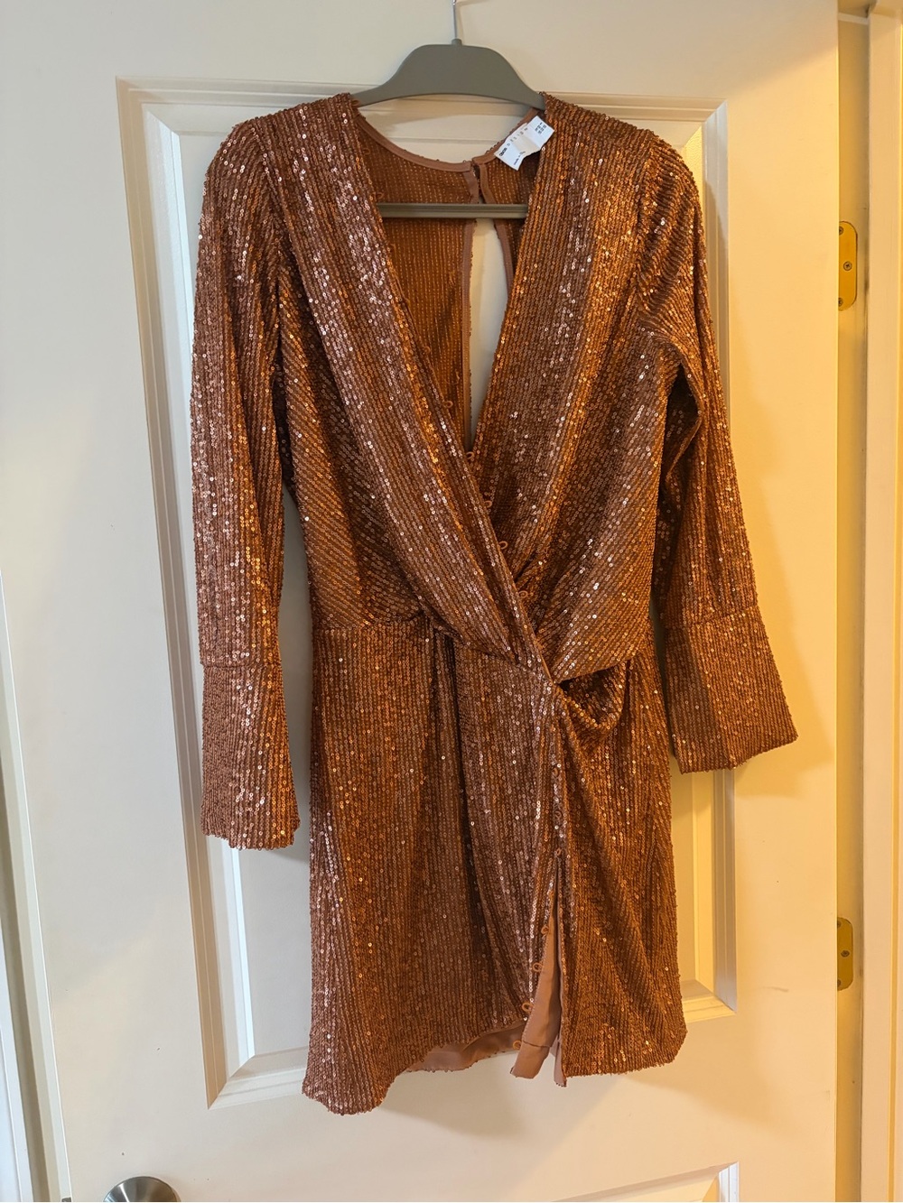 Copper Sequin Mini Dress